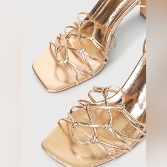 Lulu's Rose Gold Lace-Up Heels - Picture 6 of 6